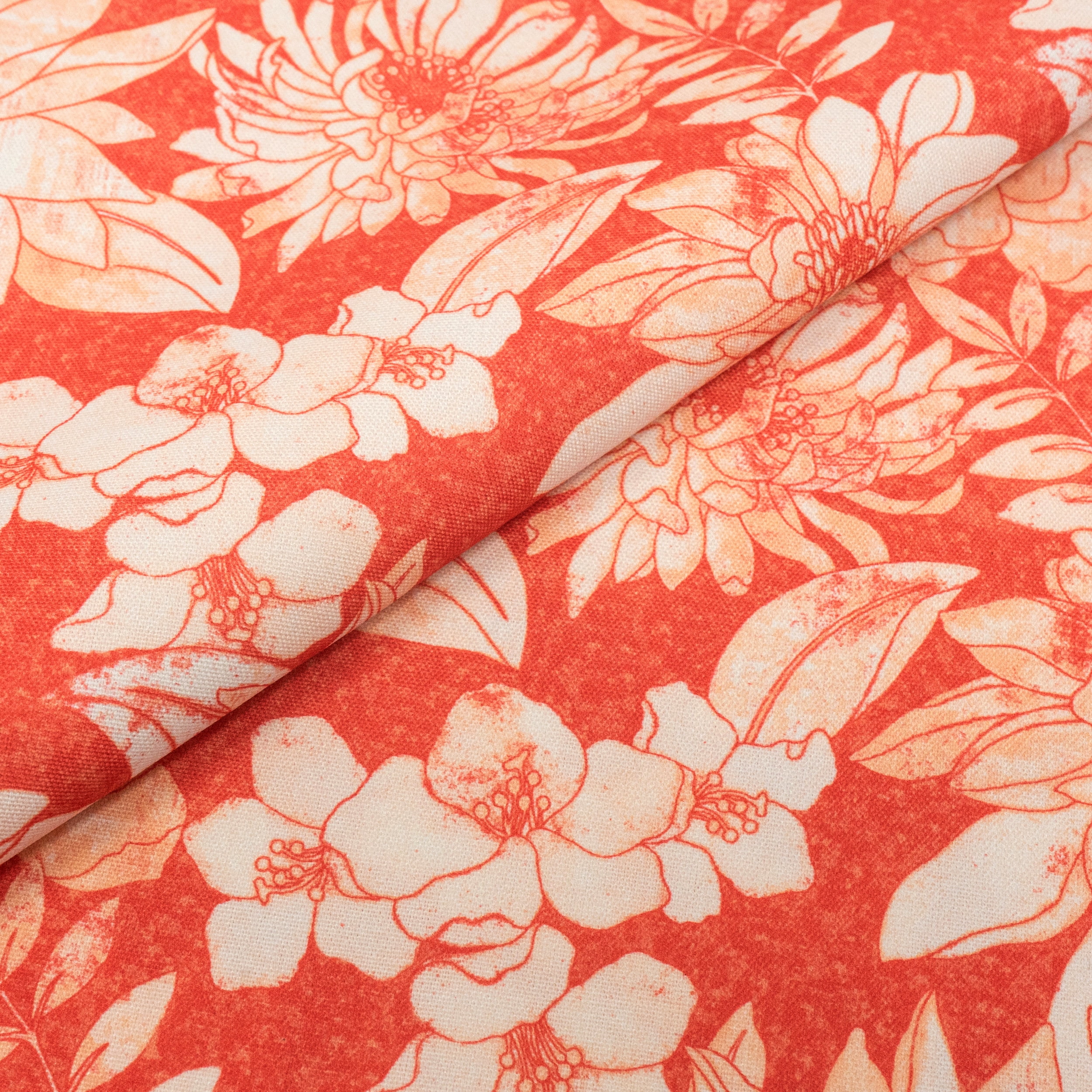 Waverly Inspirations, Home Decor, 100% Polyester, Water/Stain Resistant, Indoor/Outdoor Fabric - Print Width 54 Inch, Tea Garden, Coral, 2 Yard