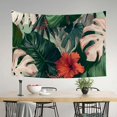 thumbnail image 2 of Shiartex Tropical Leaves Red Flower Tapestry Wall Art 100% Polyester 60*40in, 2 of 6