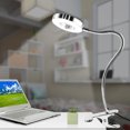 thumbnail image 5 of Clip on Lamp Reading Light USB LED Desk Clamp Lamp, 360 Degree Flexible Neck, White / 3-Color Light, for Desk Computer Office (Silver-white light), 5 of 5