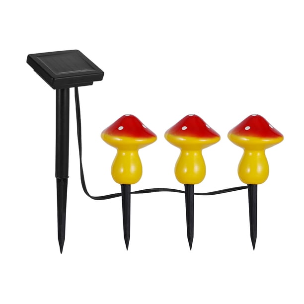 Cadena de luz Forma de hongo Energía solar Luz de jardín LED IP44 Lámpara de arte de patio de decoración a prueba de agua tholdsy HA005232-00
