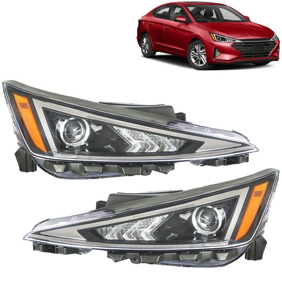 Headlights Front Head Lamps Replacement for 2019 2020 Hyundai Elantra Projector Headlight Assembly Left and Right Side