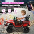 thumbnail image 6 of Vibespark 24V Ride on Toys with 2*200W Moter, Electric Battery Powered Truck Car for Kid w/ Parent Remote Control, Bluetooth Music, 4 Wheels Spring Suspension, LED Lights, Red, 6 of 11