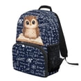 thumbnail image 2 of POLERO 17 Inch Backpack for Kids, Polyester Lightweight Side Mesh Pockets School Backpack, Owl Math Design, 2 of 10