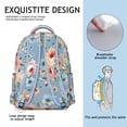 thumbnail image 5 of "Sunflower Print Jacquard Backpack - Woven Flowers Design School Backpack, Ornate Floral Bookbag with Raised Patterns", 5 of 6
