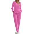 thumbnail image 4 of Fantaslook Womens Pajamas Sets Long Sleeve Shirts and Jogger Pants With Pockets Two Piece Lounge Sets Fall Oufits, 4 of 8