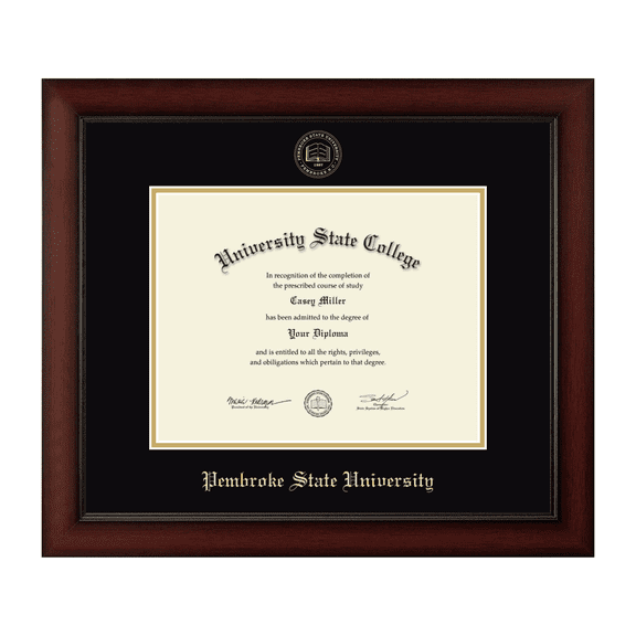 Framerly - UNCP Pembroke State Diploma Frame with Black and Gold Mat