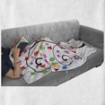 thumbnail image 6 of Cartoon Soft Flannel Fleece Throw Blanket, Spring Tree with Curly Branches Colorful Fresh Blossoms Owls Swinging, Cozy Plush for Indoor and Outdoor Use, 50" x 70", Black Multicolor, by Ambesonne, 6 of 6