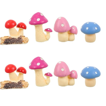 

DIY Bonsai Decoration Resin Small Mushroom Miniature Glass Animals Tiny Sculpture Accessories Moss 8 Pcs