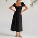 thumbnail image 2 of Vestido ajustado de color liso con abertura al estilo francés para mujer - Sin mangas, sin espalda, ajustado, poliéster spandex muy elástico, tallas S-XXL, largo midi, 2 of 5