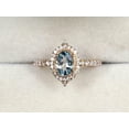 thumbnail image 2 of 2.20Ct Oval Cut Lab Created Blue Aquamarine Engagement Ring 14K Yellow Gold Plated, 2 of 4