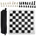 thumbnail image 2 of Chess Soft Leather Flannelette Board Portable Convenient Leather Chessboard Leisure Outdoor Puzzle Chess, 2 of 6