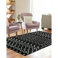 thumbnail image 4 of Unique Loom Moroccan Trellis Collection Area Rug - Mamounia (6' 1" x 9' Rectangle Black/Ivory), 4 of 6