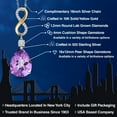 thumbnail image 2 of 925 Silver and 10K Yellow Gold Purple Amethyst, White Moissanite & Lab Grown Diamond Pendant Necklace for Women | 10.22 Cttw | February Birthstone | Pear Shape Checkerboard 18X13MM | With 18" Chain, 2 of 6