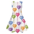 thumbnail image 6 of Spazoro Girls Midi Dresses, Balloon Print Sleeveless Crew Neck A-Line Casual Summer Dresses for Girls Multicolor Size 10-13, 6 of 6