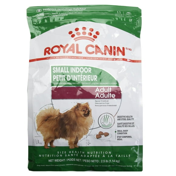 Royal Canin Unisex Green Small Indoor Adult Dry Dog Food, 2.5 Pounds. Bag
