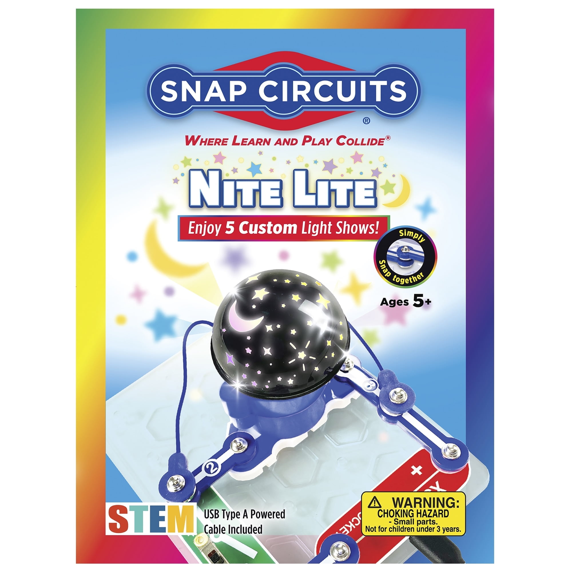 Snap Circuits Nite Lite Build Own Night Light Kit, STEM Educational Toy