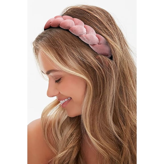 LinYooLi Headbands for Women, Non-Slip Soft Solid Thick Wide Solid Color Girls Hair Hoop Velvet Braided Headband's Cute Hair Accessories, Black