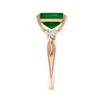 thumbnail image 3 of ANGARA Lab Grown Nature Inspired Cushion Rectangular Emerald Engagement Ring in 14K Rose Gold for Women (Size-10x8mm) | May Birthstone, Anniversary, Jewelry Gift for Women | Lab Grown Emerald Ring, 3 of 8