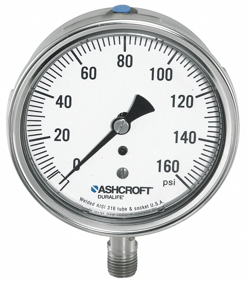 Ashcroft 251009Sw02bxll600 Pressure Gauge,0 To 600 Psi,2-1/2In 
