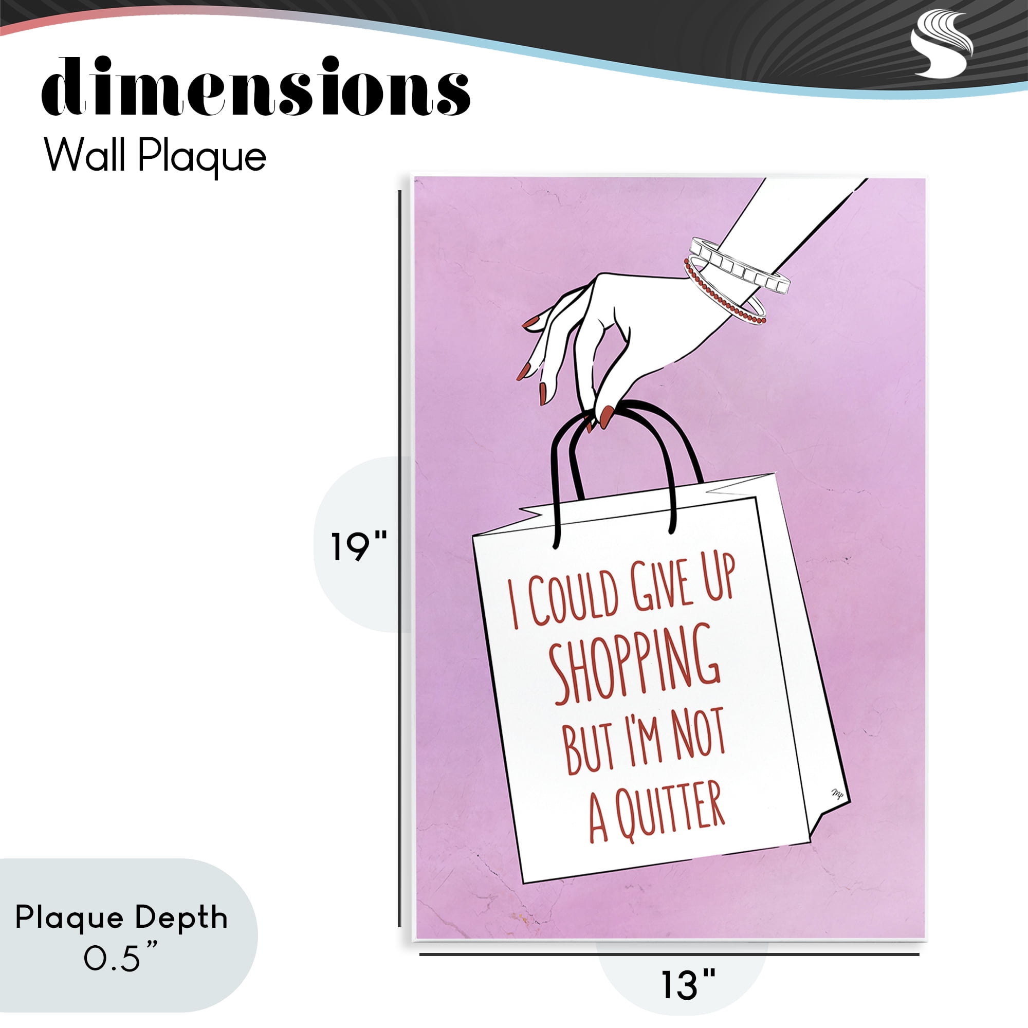 Stupell Industries Not A Quitter Shopping Wall Plaque Art, design by Martina Pavlova