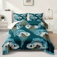 thumbnail image 2 of 1pc 280gsm Peacock Feather Patterned Flannel Blanket Teal Blue Bedroom Decoration and Accessories Aesthetic Room Decor Festival Gifts Soft Printed Family Bedroom Dormitory Quilt Set, 2 of 9