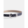 thumbnail image 2 of Scenario Women's and Women's Plus Organic Loops Faux Leather Belt, Black/Silver Tone, 2 of 4