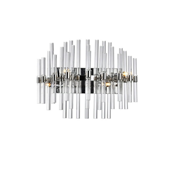 CWI Lighting Miroir 4 Light Transitional Metal Vanity Light in Polished Nickel