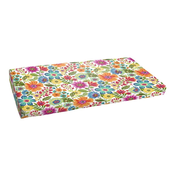 Multi Floral Indoor/Outdoor Bench Cushion, Bristol