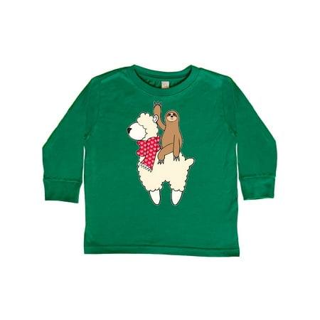 

Inktastic Valentine Sloth and Llama in Scarf Gift Toddler Boy or Toddler Girl Long Sleeve T-Shirt
