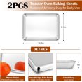 thumbnail image 2 of shiyou-Small Baking Sheet with Wire Rack (2 Pans + 2 Racks), Stainless Steel Cookie Sheets Trays & Cooling Rack for Toaster Oven, Non Toxic & Warp Resistant, Oven & Dishwasher Safe, 10.5 x 8.3 x 1 In, 2 of 4