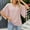 Pink, variant on Rezuofi 1 Pcs Women's Casual Chiffon Blouse Tops 3/4 Ruffled Sleeve V Neck Loose Fit Blouses Shirts