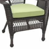 Jeco Black Wicker Chair With Red Cushion - Set of 2 - Walmart.com