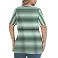 thumbnail image 4 of Tops de Manga Corta de Tamaño Más de las Mujeres, Blusas de Cuello en V Impresas de Verano de Moda para Uso Casual, Diario Y de Fiesta, 4 of 7
