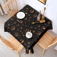 thumbnail image 2 of Black Halloween Pumpkin Faces Square Tablecloth,Waterproof Square Table Cover,Wipeable Spillproof Washable Table Cover for Home Kitchen Party Decor 52"x52"(132x132cm), 2 of 6