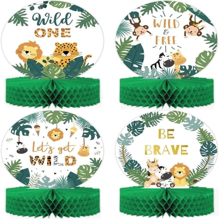 Wild One Jungle Safari Table Centerpieces - Boy/Girl 1st Birthday Decorations & Party Supplies - Safari Theme Wild One Birthday Decor