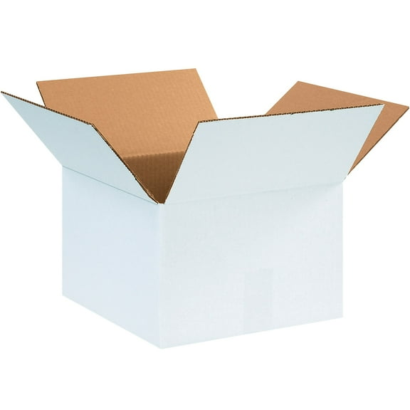 12" x 12" x 8" Shipping Boxes 32 ECT White 25/Bundle (12128W)