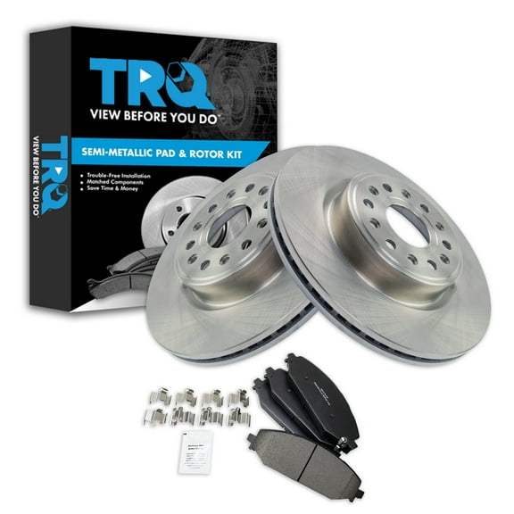 TRQ Front Brake Pad & Rotor Kit Brake Pads Brake Rotor Semi-Metallic Fits Select 2019-2021 Ram 1500