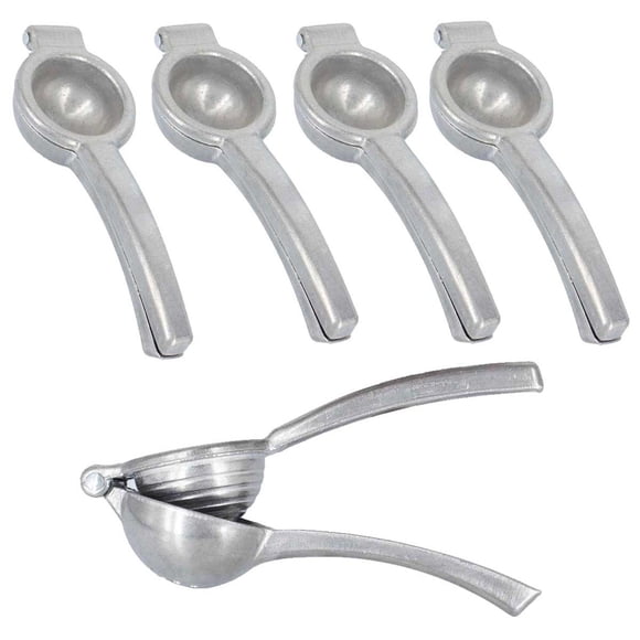 5 Pzs Exprimidor Manual Para Limon Aluminio Mediano gris 20x7x5