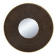 thumbnail image 5 of Gzxs 31.5" Rustic Round Wood Mirror, Circular Coastal Farmhouse Wooden Mirror for Bathroom Wall Decor, Brown, 5 of 7