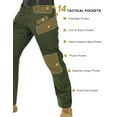 thumbnail image 3 of Mens Cargo Pants Ripstop 14 Pockets Waterproof Gusseted Work Cargo Hiking Pants, 3 of 6