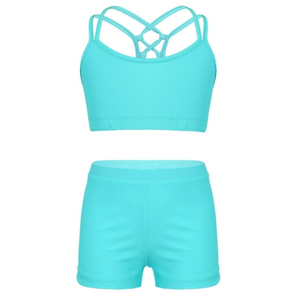 Zaldita Child Big Girls Two Pieces Tankini Swimsuit Sports Camis with Swim Trum Summer Seaside Light Green 8