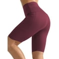 thumbnail image 6 of NELEUS Womens 9" Bike Compression Short High Waist for Yoga Workout with Big Pockets 3 Pack,Black+Navy Blue+Wine Red,US Size M, 6 of 8