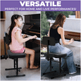 thumbnail image 6 of Liquid Stands Piano Bench Adjustable Stool – Music Keyboard Bench with Backrest Seat for Piano Keyboard Stand with Black Padded Cushion for Musicians Piano Stool Chair, 6 of 7