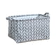 thumbnail image 2 of Grandes cuadrados Caja de almacenamiento de telas Cesta plegable de ropa sucia con asas 38x26x23cm | Cesta organizadora transpirable para juguetes Ropa Estanterías Armarios Negro Gris Blanco, 2 of 6