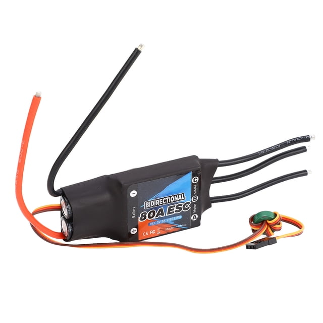 Esc sin escobillas, 5v 3a estable negro fácil de operar 80a esc bifbisqueos bidireccionales para el propulsor submarino para el bote rc