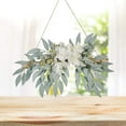 thumbnail image 4 of GQDIN Artificial Green Plant Wall Hanging Summer Welcome Sign Fake Eucalyptus Greenery Decorative Swag Floral Door Wedding Arch houseplant Delicate Hanging Flowers, 4 of 5