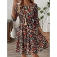 thumbnail image 4 of Summer Dresses for Women 2026 Mini Elbow Sleeve Elastic Waist Summer Vacation Outfits Floral Bodycon Party Club Wedding Guest Dress, 4 of 6