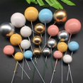 thumbnail image 4 of Adorno de bola dorada de 20 piezas para pastel, decoración para fiesta de cumpleaños, Baby Shower, DIY, Cupcake, bandera, boda, bola de Navidad, suministros de decoración, 4 of 4