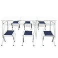 thumbnail image 6 of vidaXL Foldable Camping Table Set with 6 Stools Height Adjustable 70.9"x23.6", 6 of 10