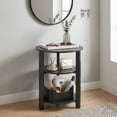 thumbnail image 2 of ZEXVIDA Farmhouse Round Side Table, 3-Tier Small Round End Table With Open Storage Shelves, Nightstand for Small Spaces, Living Room,Black, 2 of 9